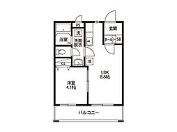 フェリーチェ 3階1LDKの間取り