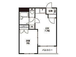 ヒルステージK 1LDKの間取図画像