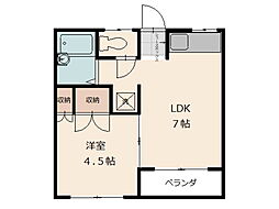 ビラフジヤ 1LDKの間取図画像