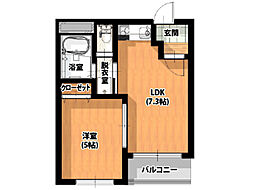 メゾンプレジール 1LDKの間取図画像
