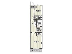 マンションサンシャイン 2Kの間取図画像