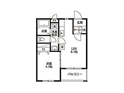 アリビオM・I 1LDKの間取図画像