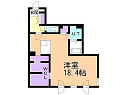 札幌市豊平区月寒中央通5丁目マンション ワンルームの間取図画像