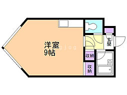 ビッグバーンズマンション中の島 3階ワンルームの間取り