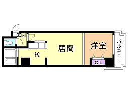 パークヒルズ平岸310 9階1LDKの間取り