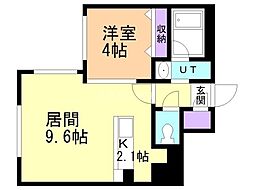 カレラ学園前 1LDKの間取図画像