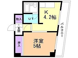 メトロハイツ 1Kの間取図画像