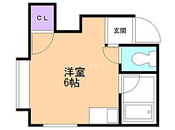 トピア川沿 ワンルームの間取図画像