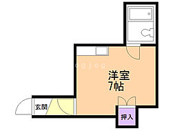 第5もりいマンション ワンルームの間取図画像