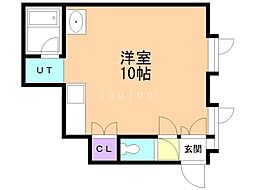ＳＲビル　レストパレス 1階ワンルームの間取り