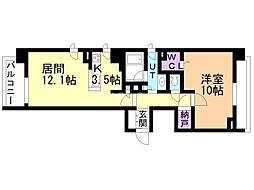 札幌市中央区南十七条西12丁目マンション 1LDKの間取図画像