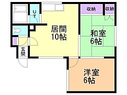 メイプルハウス 2LDKの間取図画像