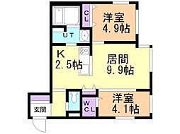 URBAN FLATS 中の島 1階/-