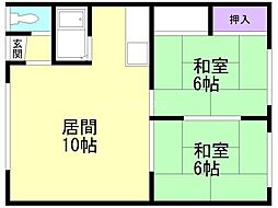 プレジデントパレス 2LDKの間取図画像