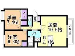 間取図画像 2LDK