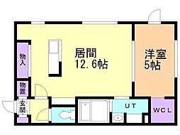 ネコフィーノ・キキ 1LDKの間取図画像