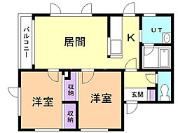 シャトーロッキー 2LDKの間取図画像