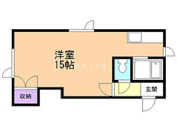ハイツエルム 1階ワンルームの間取り
