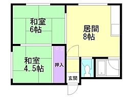 エイトハイツ 2LDKの間取図画像