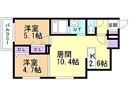 間取図画像 2LDK