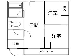 平岸クラウンハイツ ワンルームの間取図画像