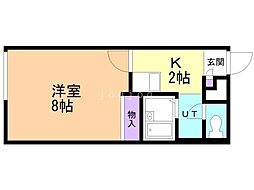 レオパレスコンフォート石山2 1Kの間取図画像