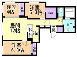 TーSTAGE FUSHIMI 3LDKの間取図画像