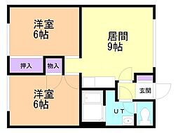 ハイツ115 2DKの間取図画像