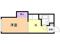 チサンマンション札幌6 1DKの間取図画像