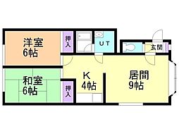 ハーベストアオキ 2LDKの間取図画像