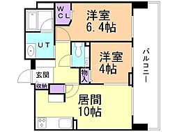 グランファーレ平岸パークヒルズ 2LDKの間取図画像
