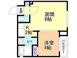 札幌平岸ラウンドスクエア 1LDKの間取図画像