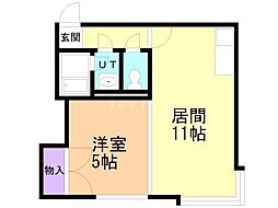 グリーンヒル月寒 1LDKの間取図画像