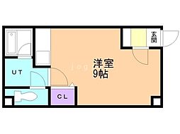 シュロス西岡 ワンルームの間取図画像