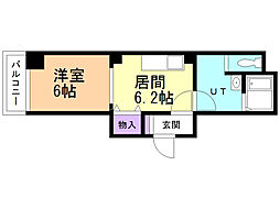NIPPOコア月寒中央 1DKの間取図画像