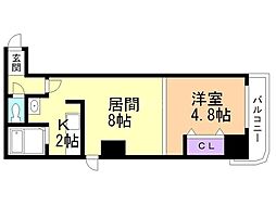 コトン月寒中央 1LDKの間取図画像