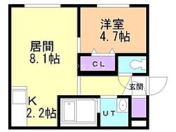 FAVORITENAKANOSHIMA 1LDKの間取図画像