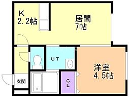 SORAライブマーケット平岸 1LDKの間取図画像