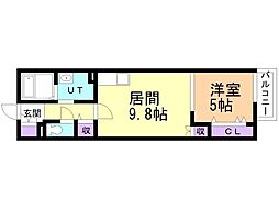 札幌市豊平区平岸五条13丁目マンション 1LDKの間取図画像