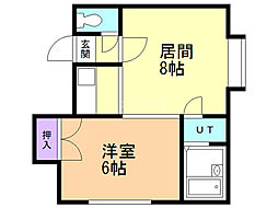 リッチフォレスト 1LDKの間取図画像