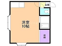 サンホームNo.11 ワンルームの間取図画像