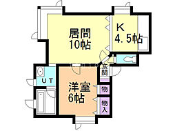 ローヤルハイツ 1LDKの間取図画像