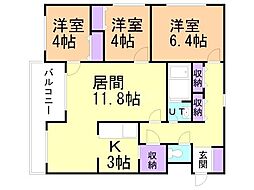 NOA2 3LDKの間取図画像