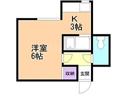 JKステージ川沿 1Kの間取図画像