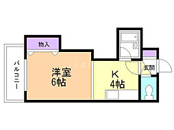 グリーンホームズ 1DKの間取図画像
