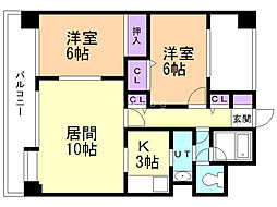 トーアマンション 2LDKの間取図画像