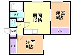 リバークリーンサンクス 2LDKの間取図画像