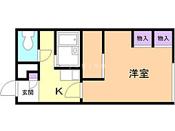レオパレスあじさいブライト 1Kの間取図画像