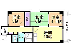 シャトーさわだ 3LDKの間取図画像