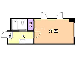澄川銀座パレス 1Kの間取図画像